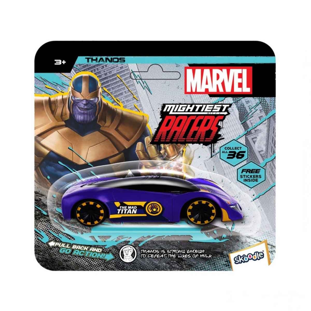 Marvel Mightiest Racers Pull-Back Thanos Edition Car Unisex, 3-4 Years