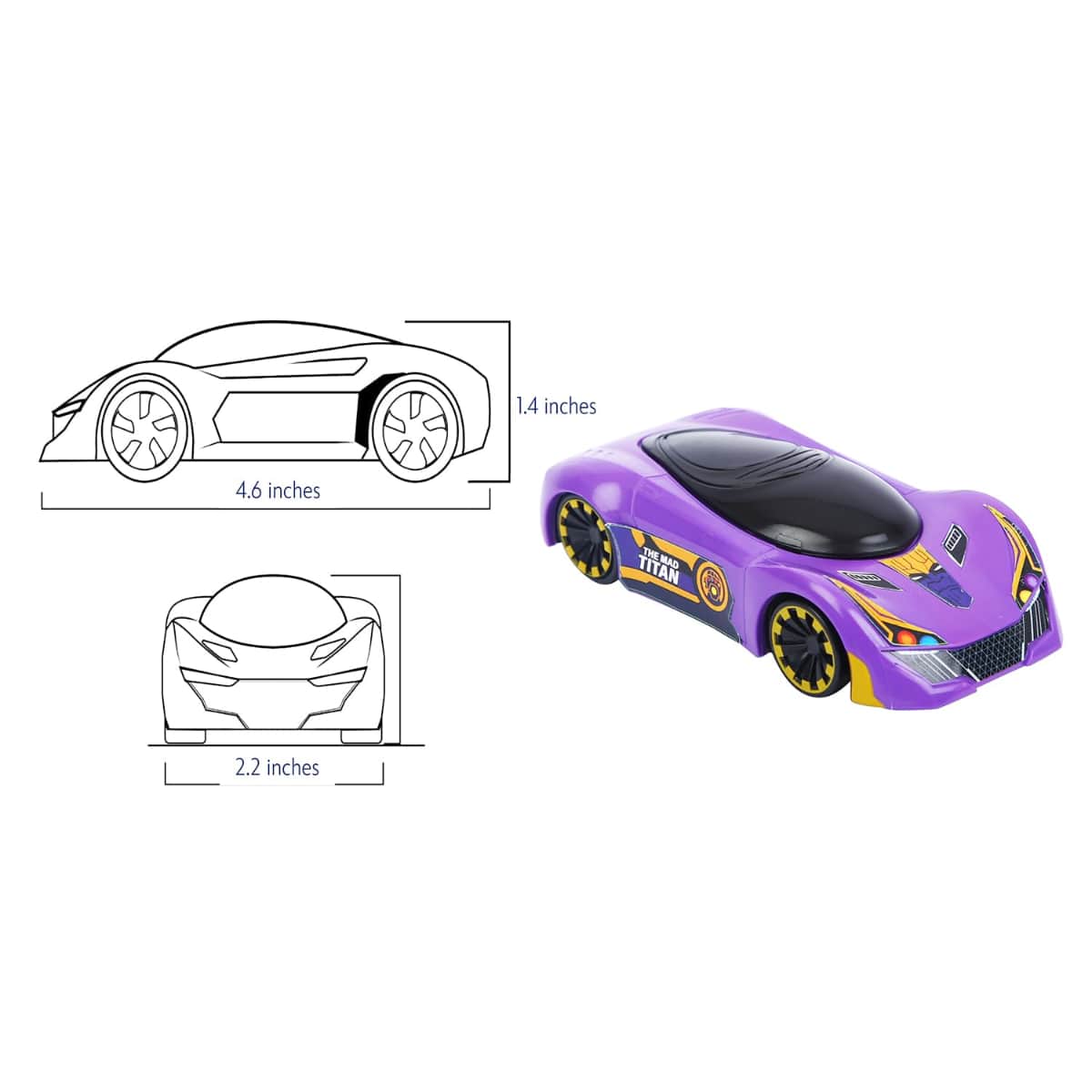 Marvel Mightiest Racers Pull-Back Thanos Edition Car Unisex, 3-4 Years