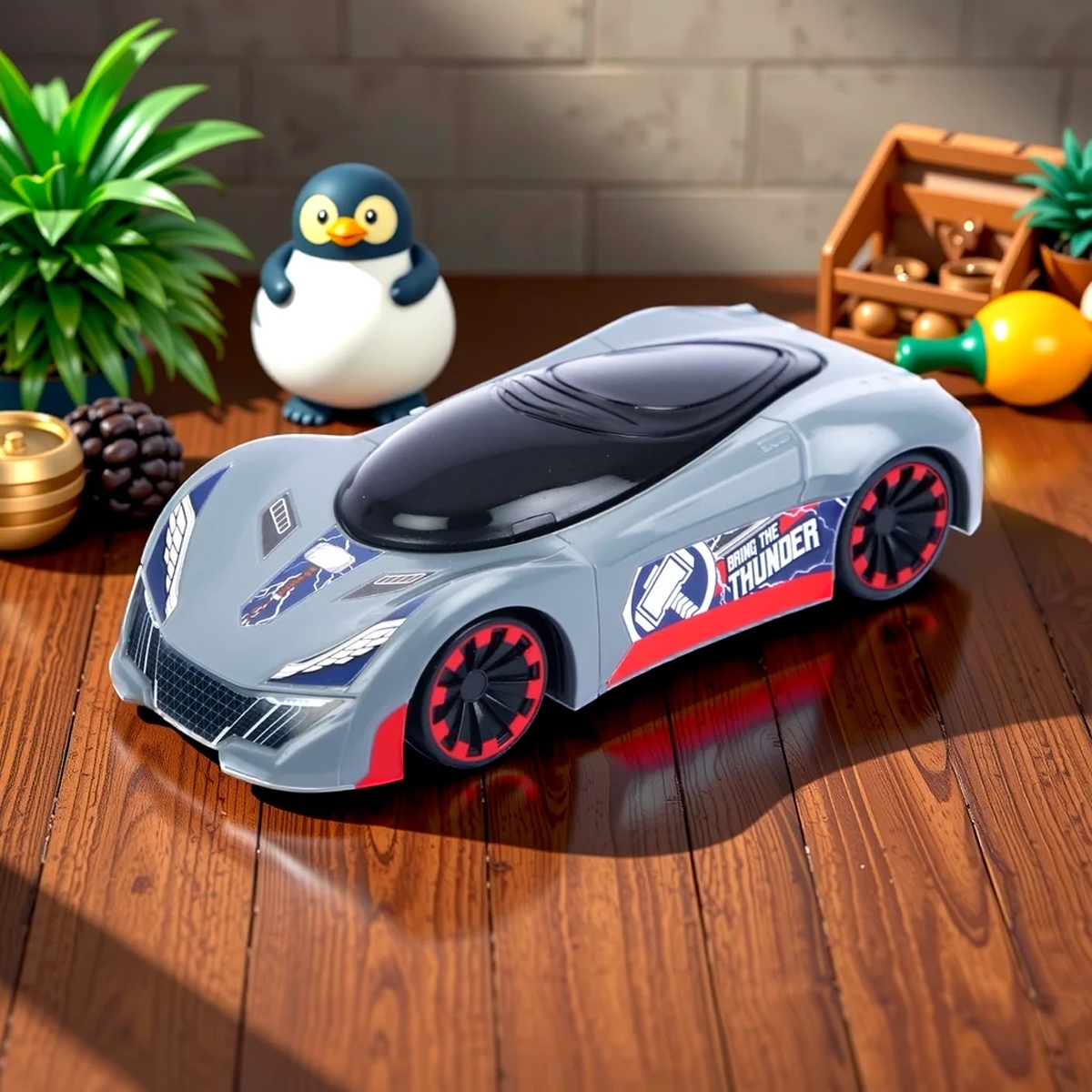 Marvel Mightiest Racers Pull-Back Thor Edition Car Unisex, 3-4 Years