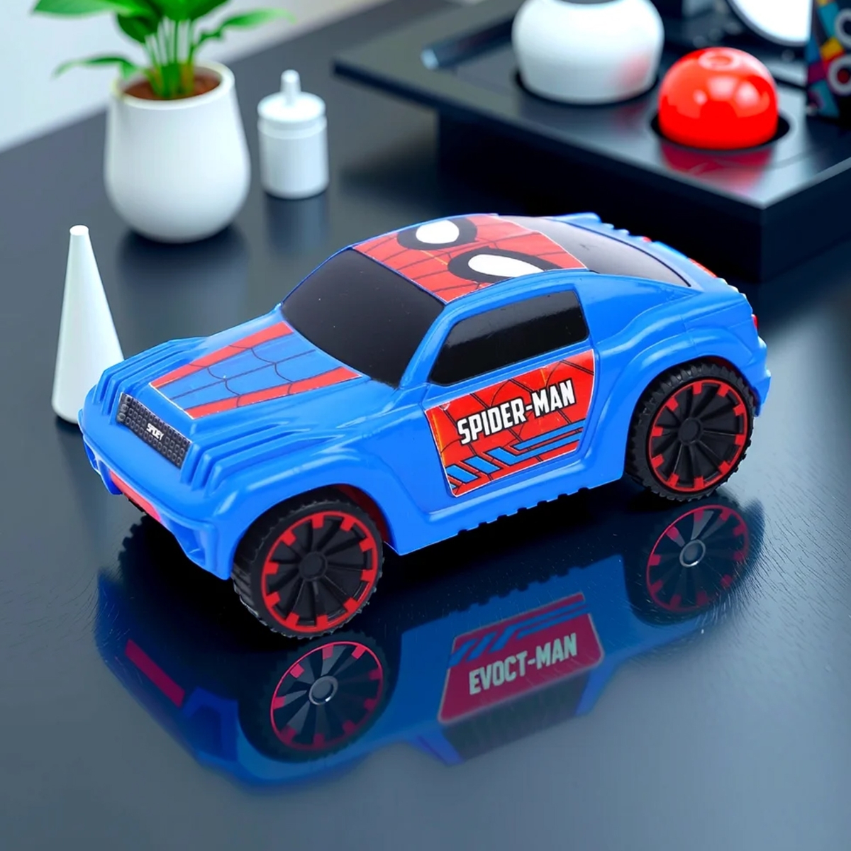 Marvel Mightiest SUV Car Pull-Back Spider Man Edition Car Unisex, 3-4 Years