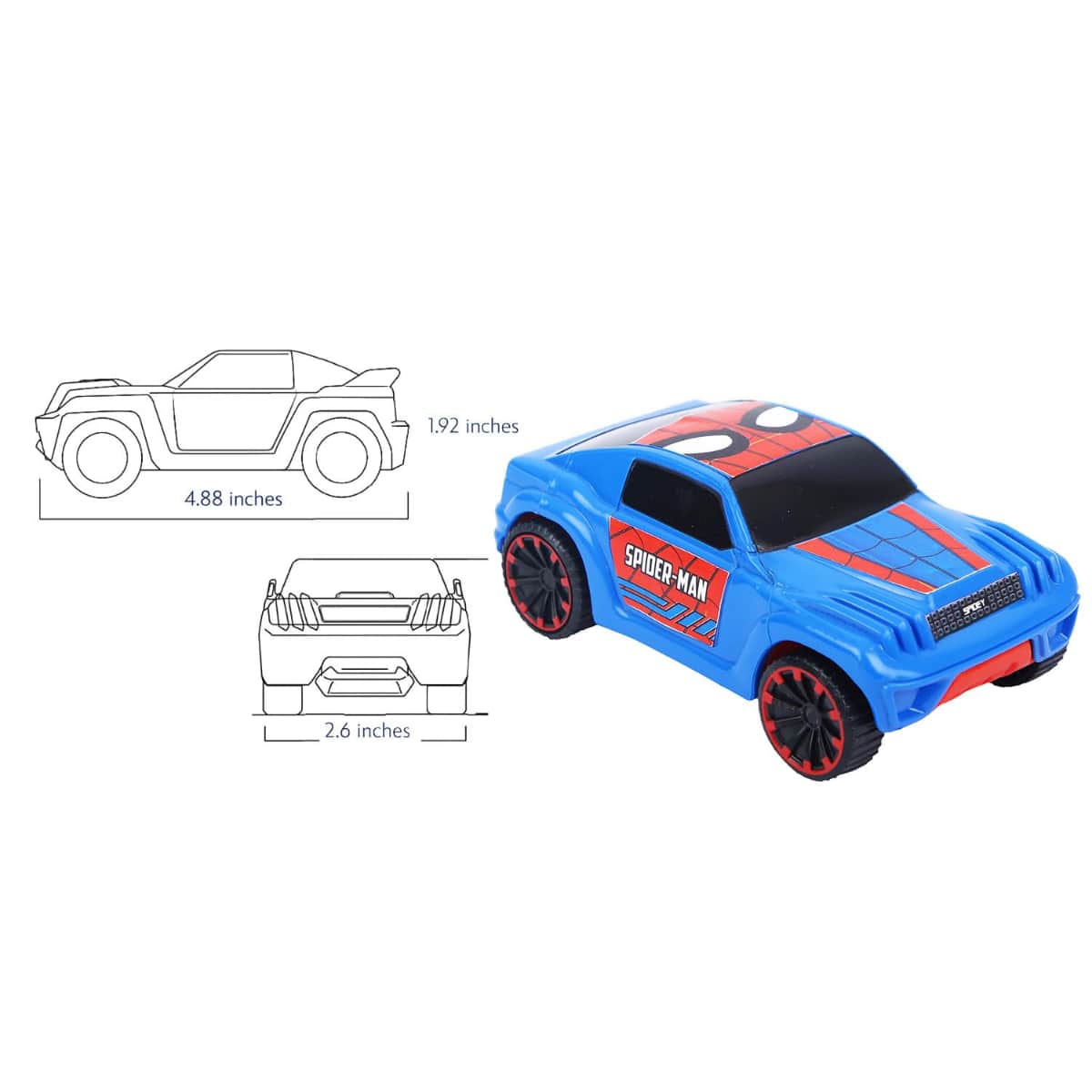 Marvel Mightiest SUV Car Pull-Back Spider Man Edition Car Unisex, 3-4 Years