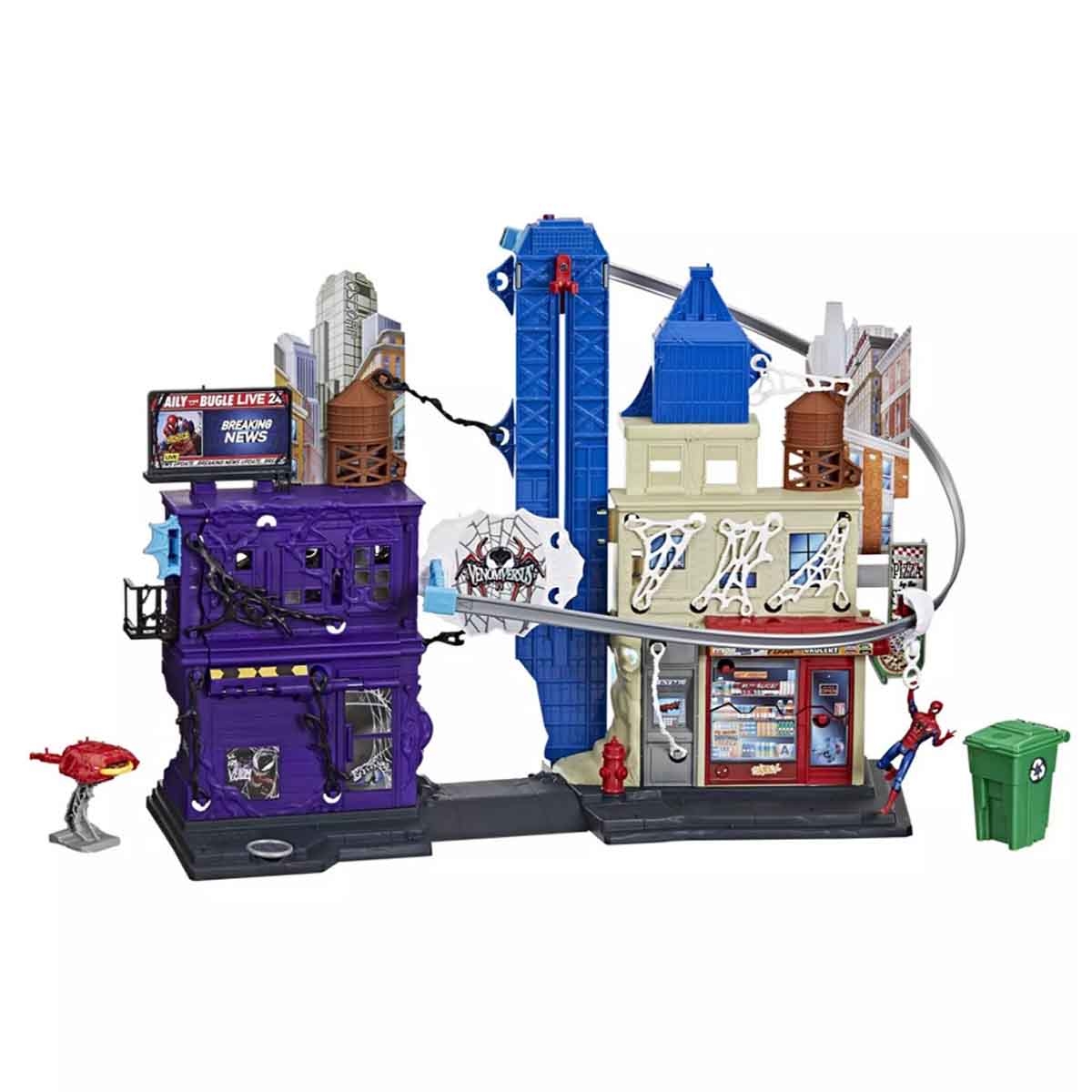 Spider-Man Marvel 4" Venom vs Web City Showdown Playset Unisex, 5-7 Years