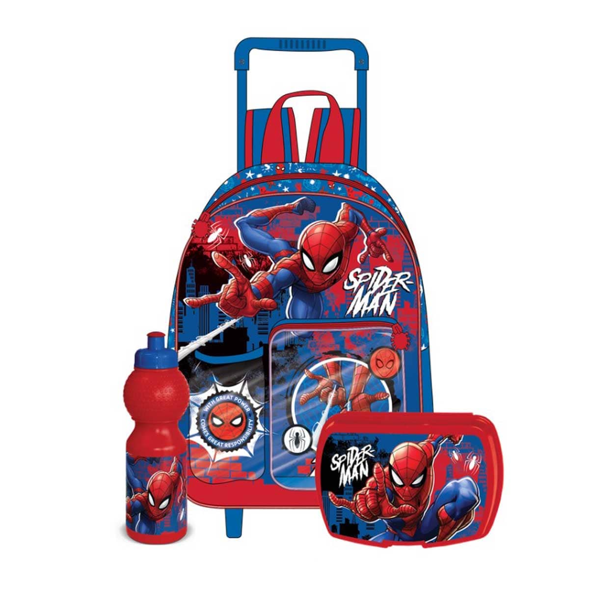Marvel Spider-Man Classic 3-in-1 14" Trolley Bag Set Unisex, 3-4 Years