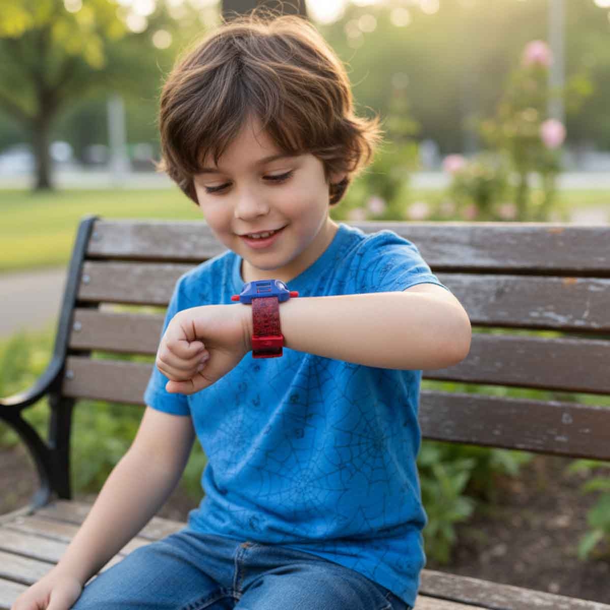 Marvel Spider-Man Disc Launcher Watch Action Toy with Launching Discs Unisex, 3-4 Years