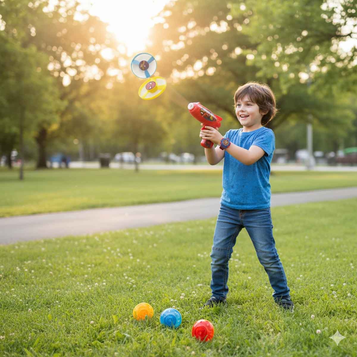 Marvel Spider-Man Flying Saucer Gun Toy Launching Spinner Disc Shooter with 3 Discs Unisex, 3-4 Years