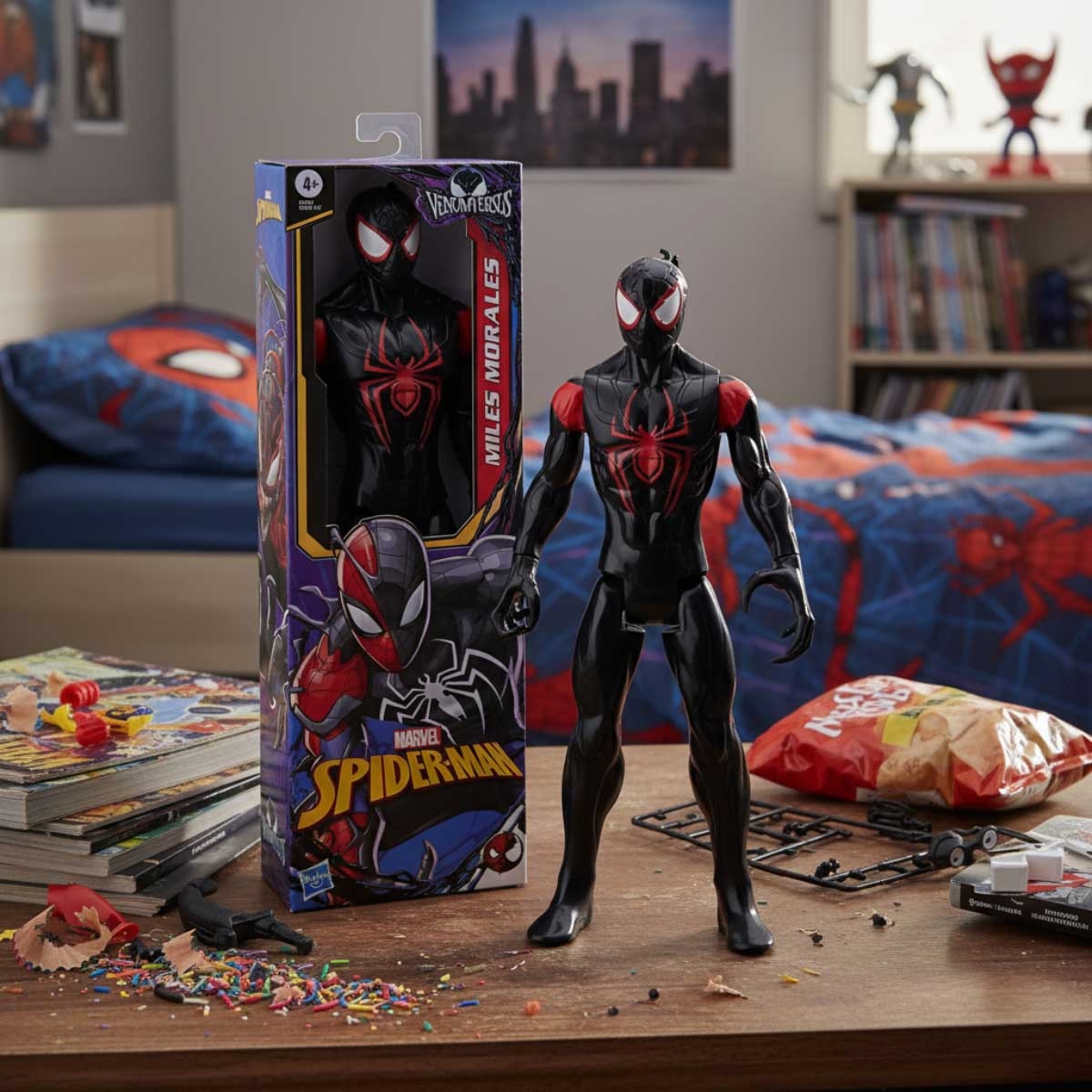 مارفل سبايدر مان شخصية تايتن هيرو فينوم ضد مايلز موراليس للجنسين، 5-7 سنوات