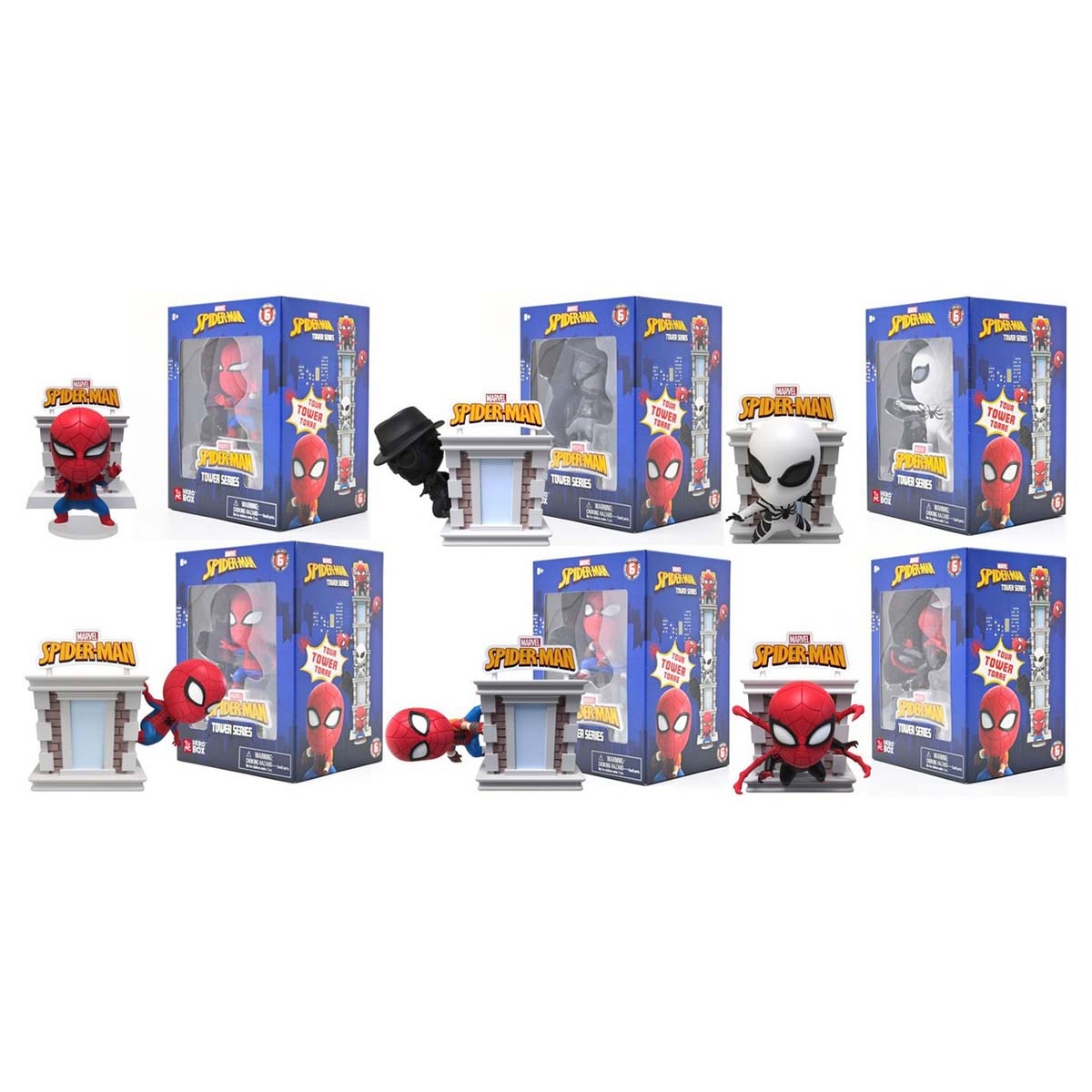 Marvel Spiderman Tower Series with Window Box Assorted Action Figure Boys, 8-10 Years