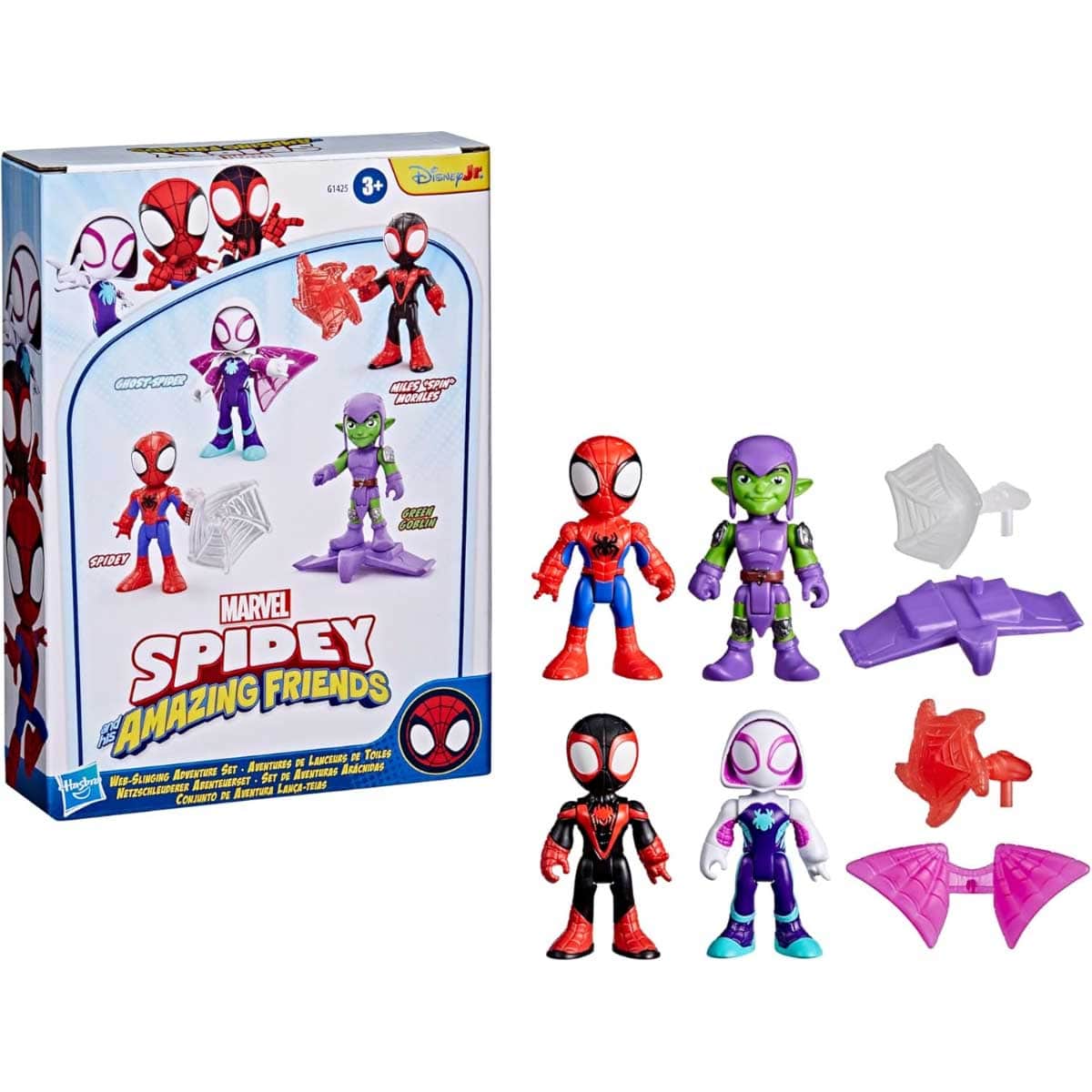 Marvel Spidey & His Amazing Friends Web-Slinging Adventure Action Figure Set Unisex, 3-4 Years
