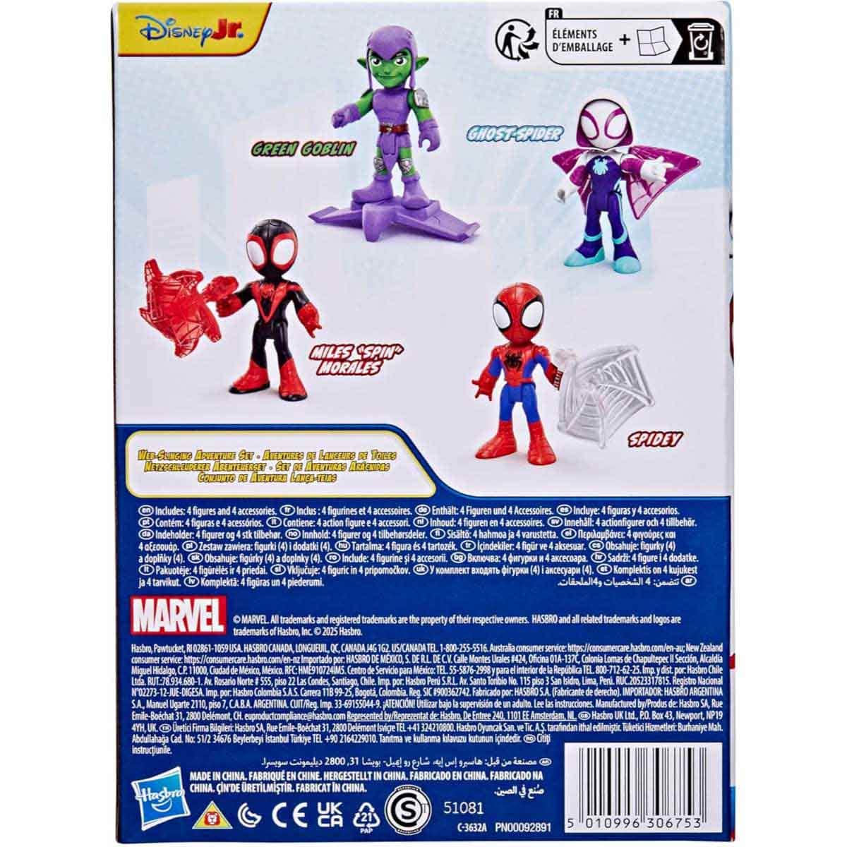 Marvel Spidey & His Amazing Friends Web-Slinging Adventure Action Figure Set Unisex, 3-4 Years