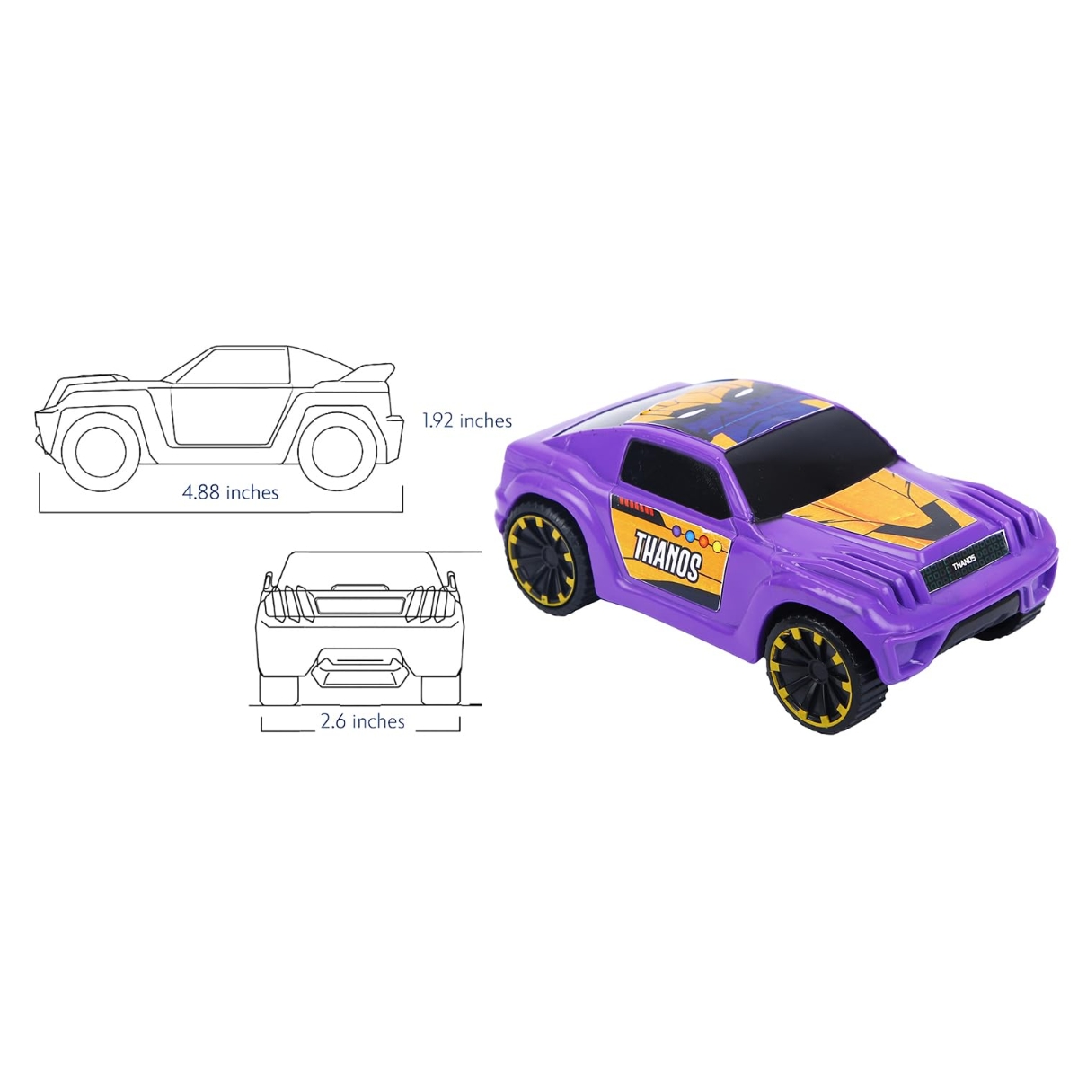 Marvel Thanos Edition Mightiest Pull-Back SUV Unisex, 3-4 Years