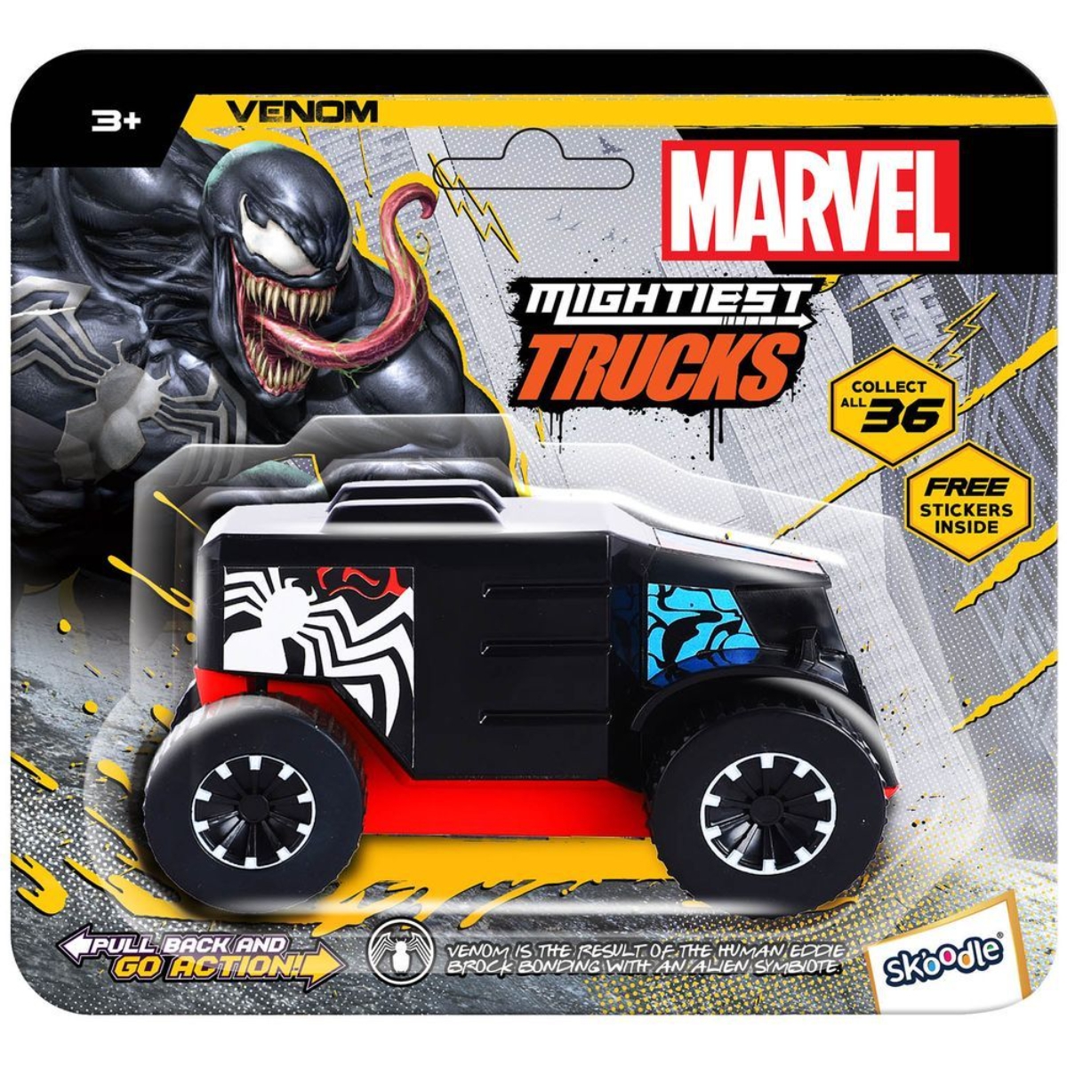 Marvel Venom Pull Back Mightiest Truck Unisex, 3-4 Years