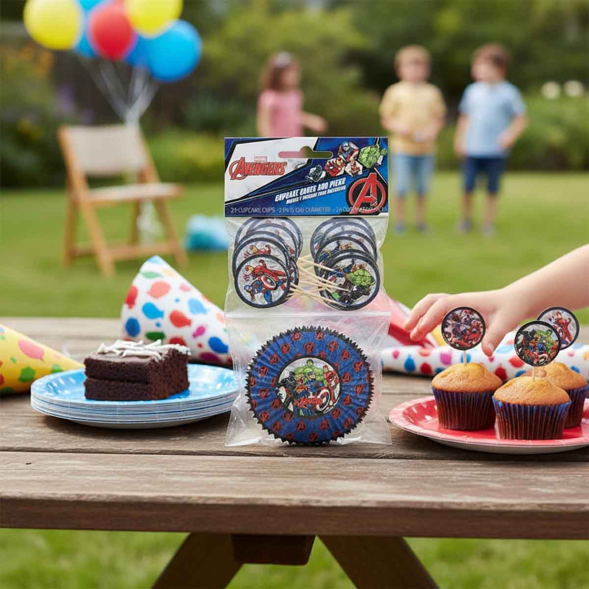 مارفل أفنجرز مجموعة قوالب كب كيك مع أعواد عدد 48 قطعة