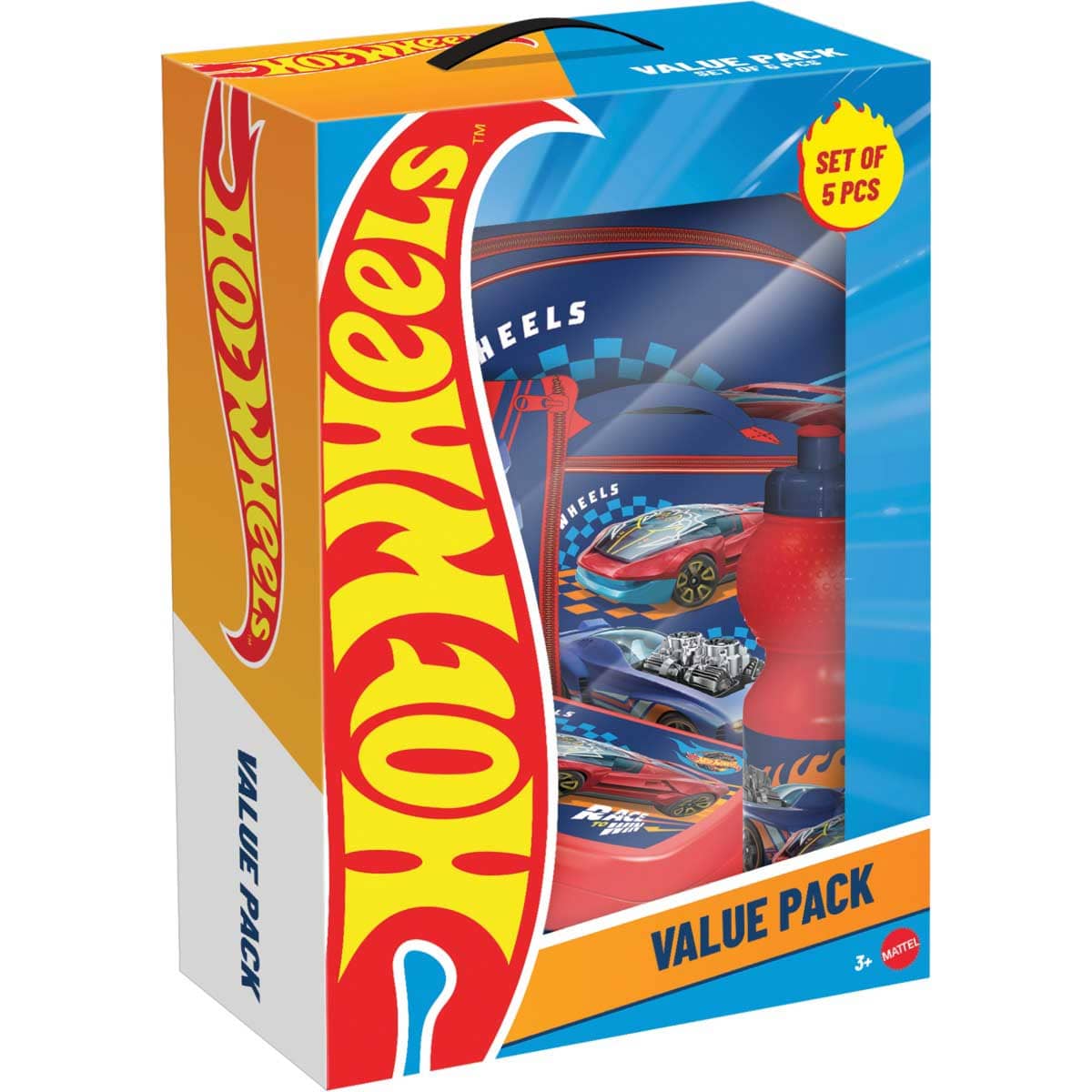 Mattel 5-Piece Hot Wheels 16" Trolley Bag Value Pack Set Unisex, 3-4 Years
