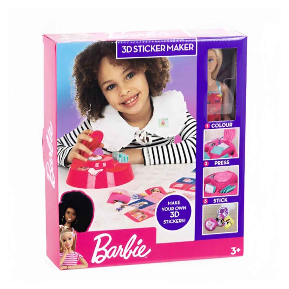 Barbie 3D Sticker Maker Including Barbie Doll Playset Girls, 3-4 Years