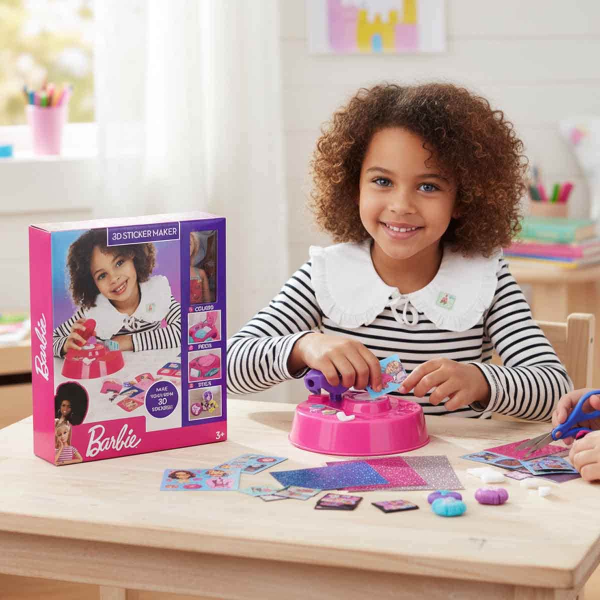 Barbie 3D Sticker Maker Including Barbie Doll Playset Girls, 3-4 Years
