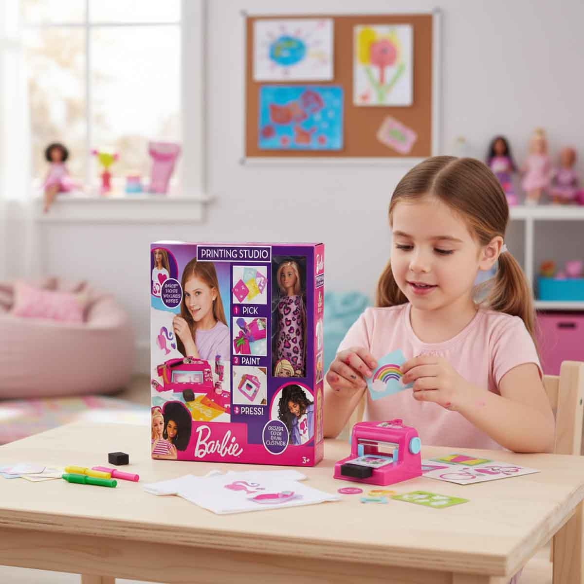 Barbie Printing Studio Including Barbie Doll Playset Girls, 3-4 Years