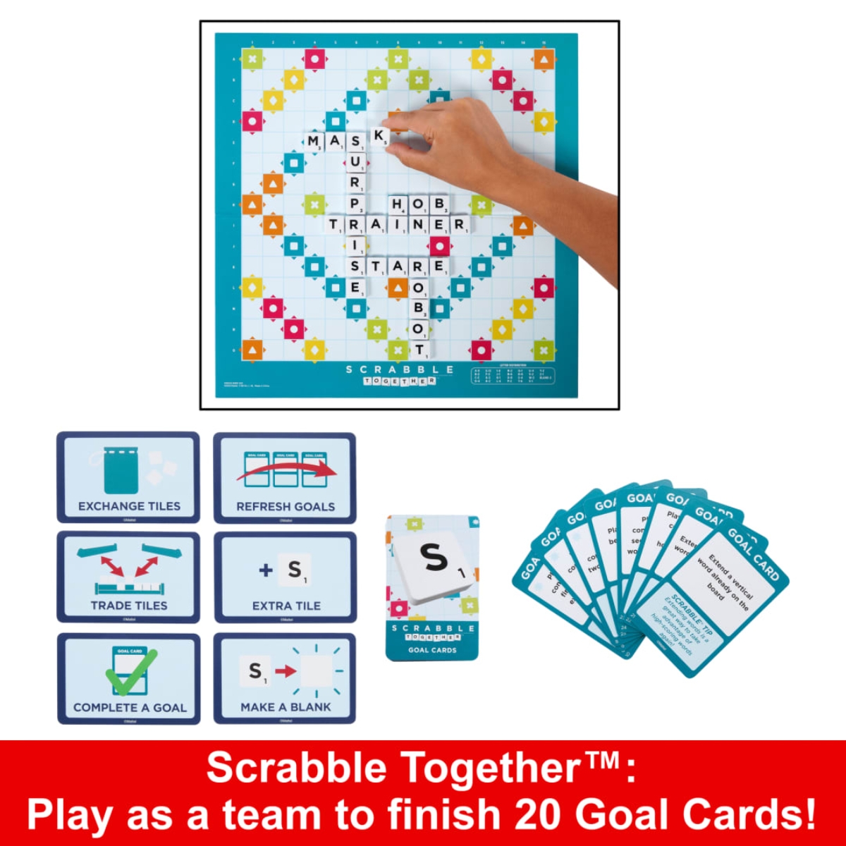 ماتيل جيمز سكرابل لعبتين في لعبة لوحية واحدة للجنسين، 8-10 سنوات