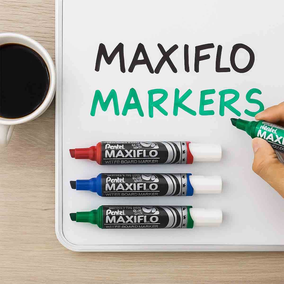 Maxiflo Chisel Tip Whiteboard Marker Set, Pack of 4
