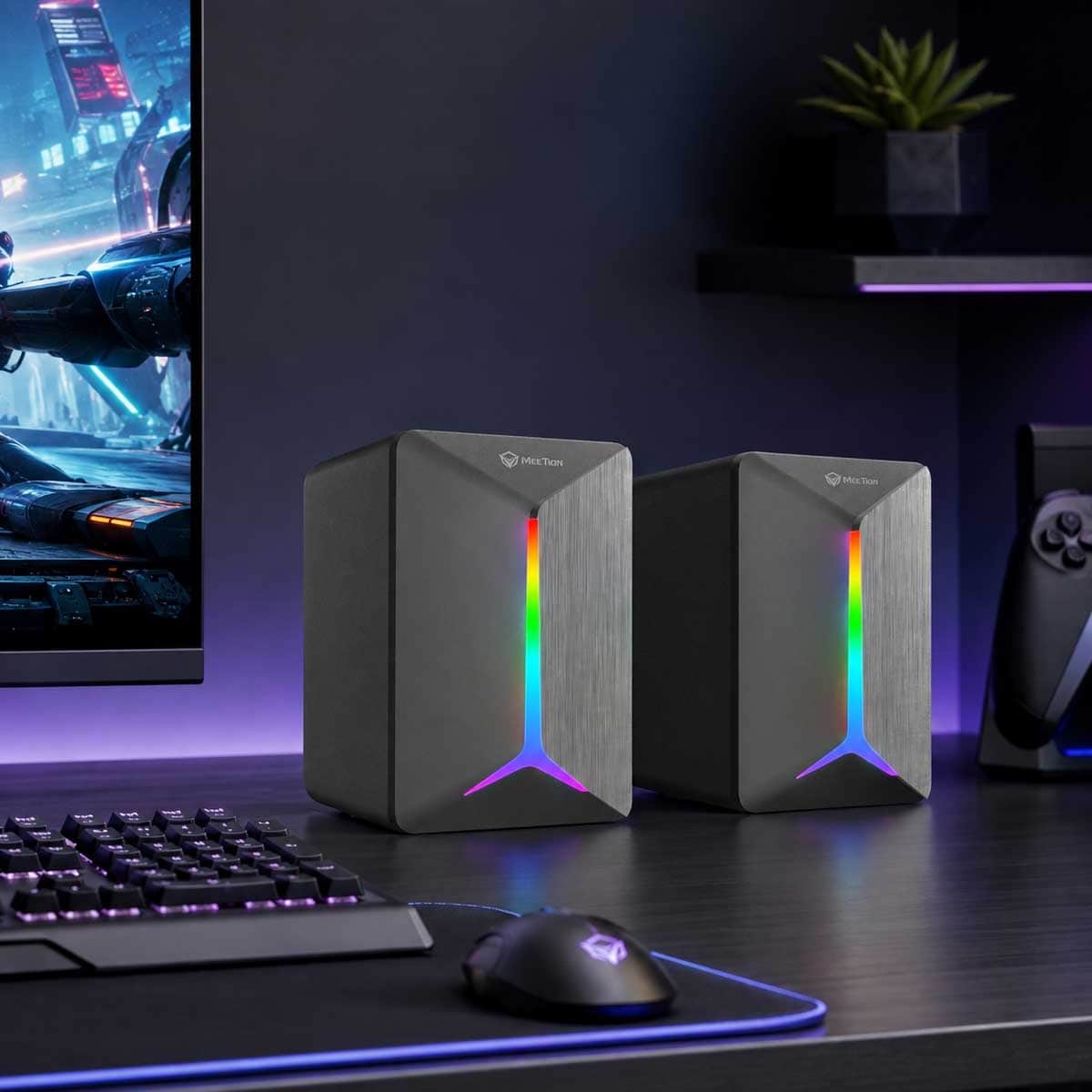 Meetion 2-Piece SP2011 Gaming Stereo Desktop Speaker Set