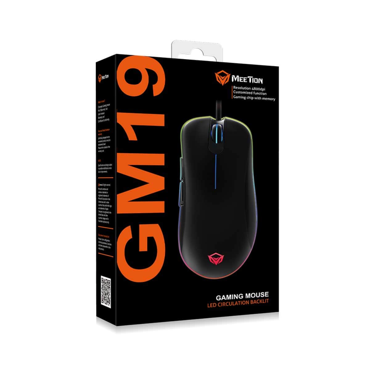 ميتيون GM19 ماوس ألعاب يو إس بي بإضاءة آر جي بي
