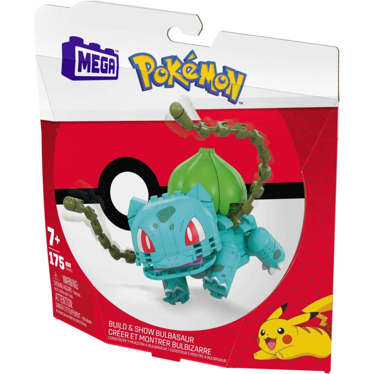 Mega 4" Pokémon Build & Show Bulbasaur Building Set Unisex, 8-10 Years