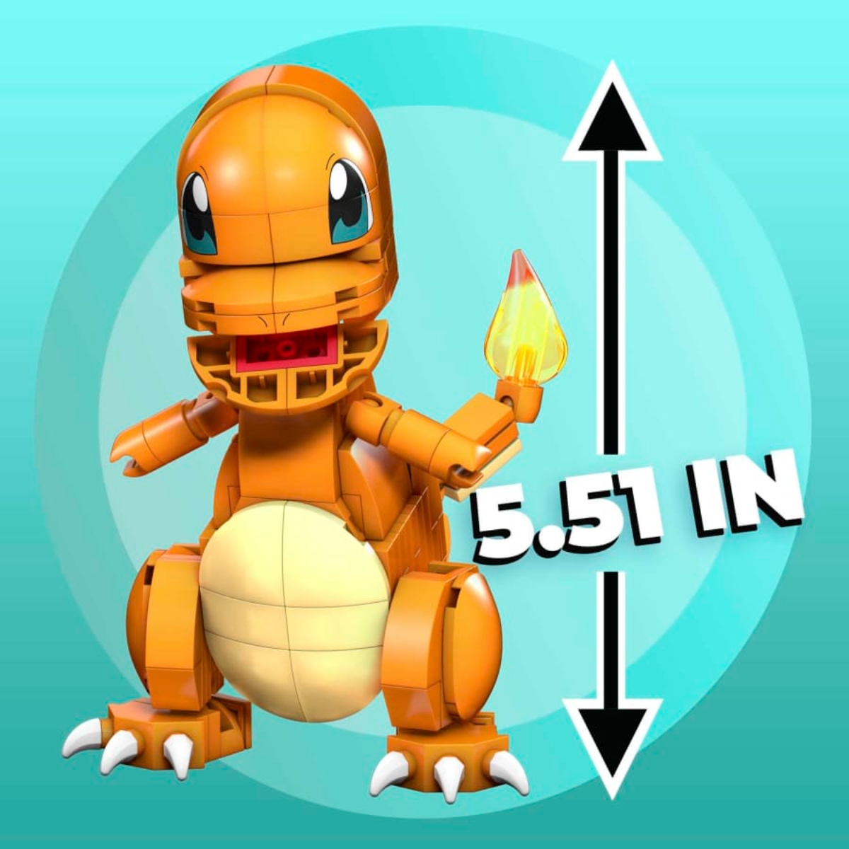 Mega 4" Pokémon Build & Show Charmander Building Set Unisex, 8-10 Years