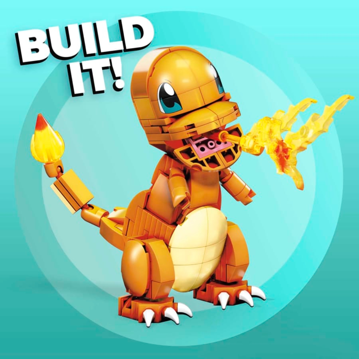 Mega 4" Pokémon Build & Show Charmander Building Set Unisex, 8-10 Years