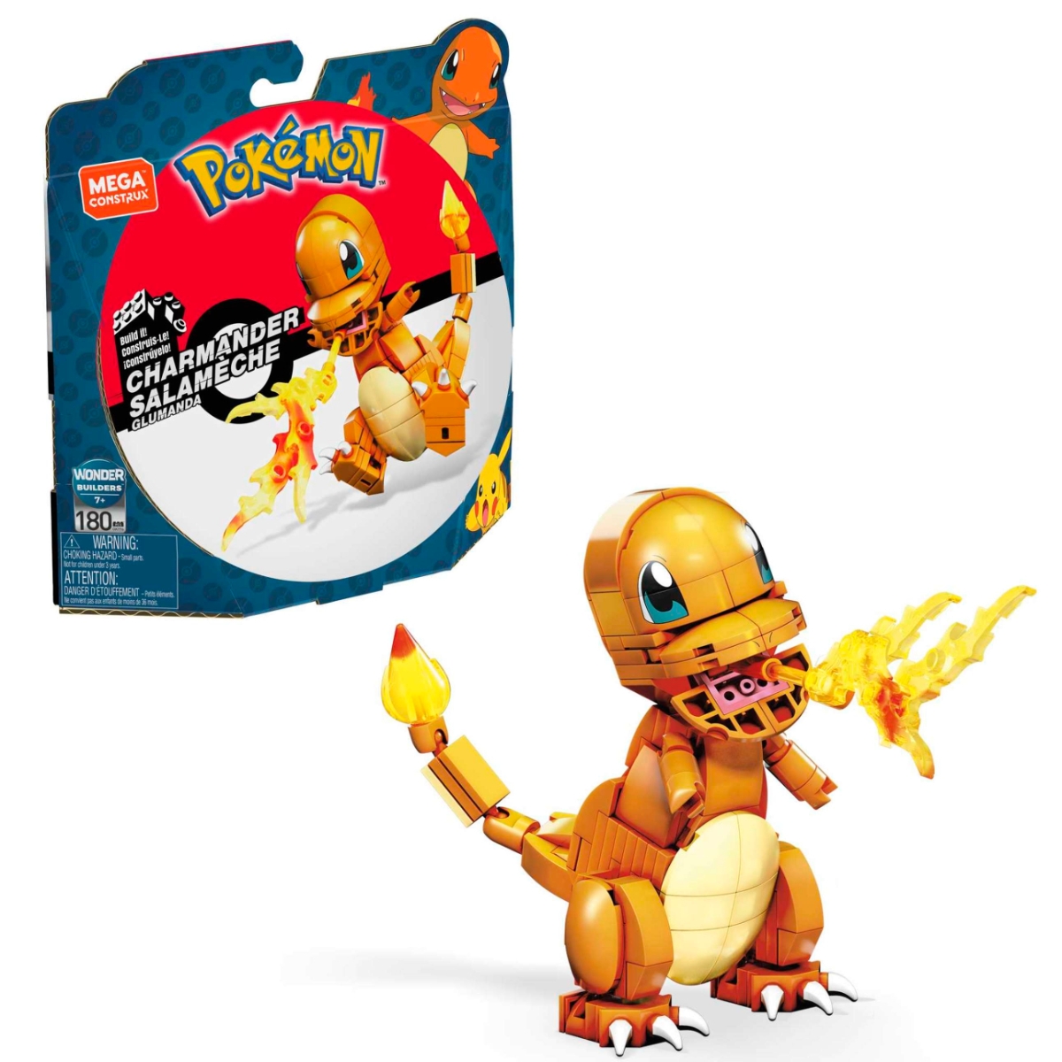 Mega 4" Pokémon Build & Show Charmander Building Set Unisex, 8-10 Years