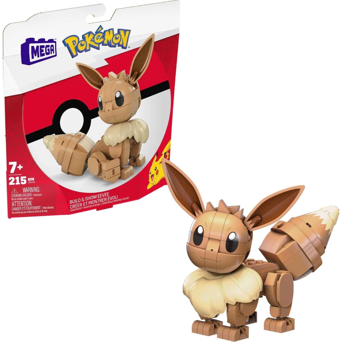 Mega 4" Pokémon Build & Show Eevee Building Set Unisex, 8-10 Years