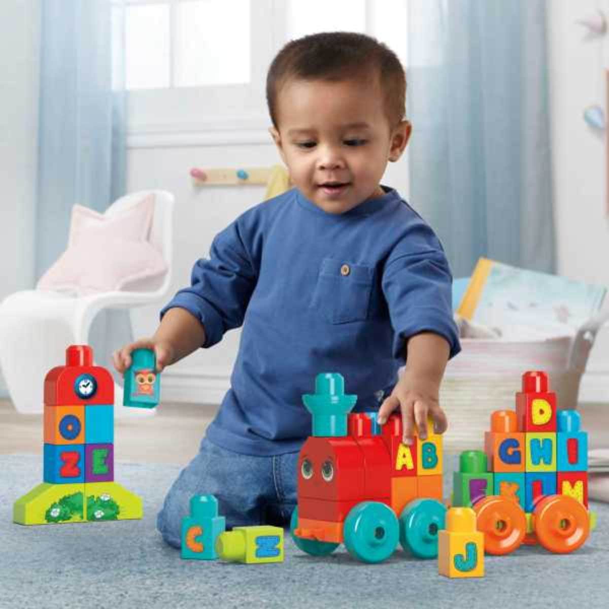 Mega Bloks ABC Learning Train Building Set Toddler, 0-2 Years