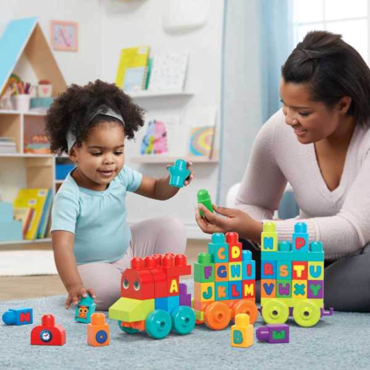 Mega Bloks ABC Learning Train Building Set Toddler, 0-2 Years