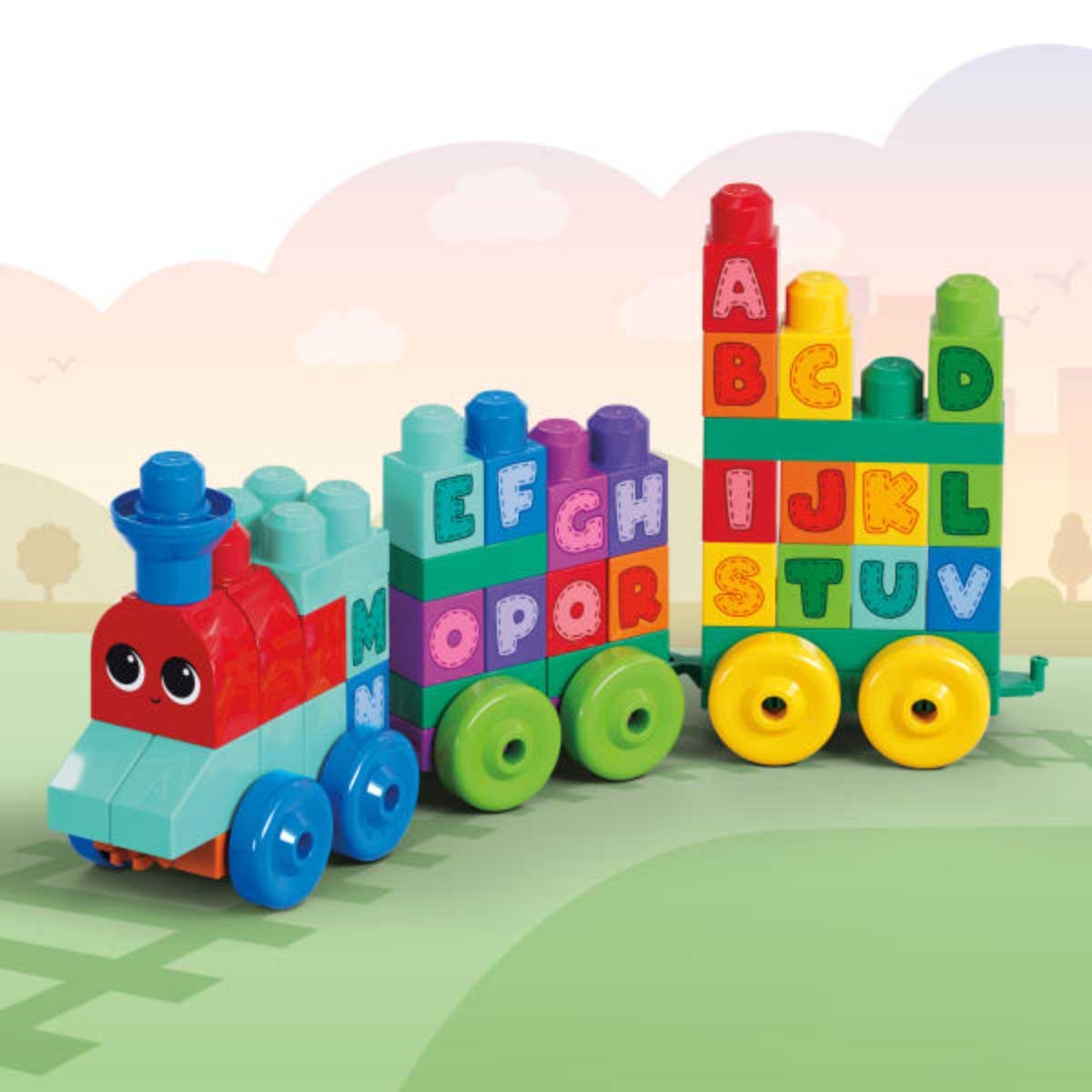 Mega Bloks ABC Learning Train Building Set Toddler, 0-2 Years