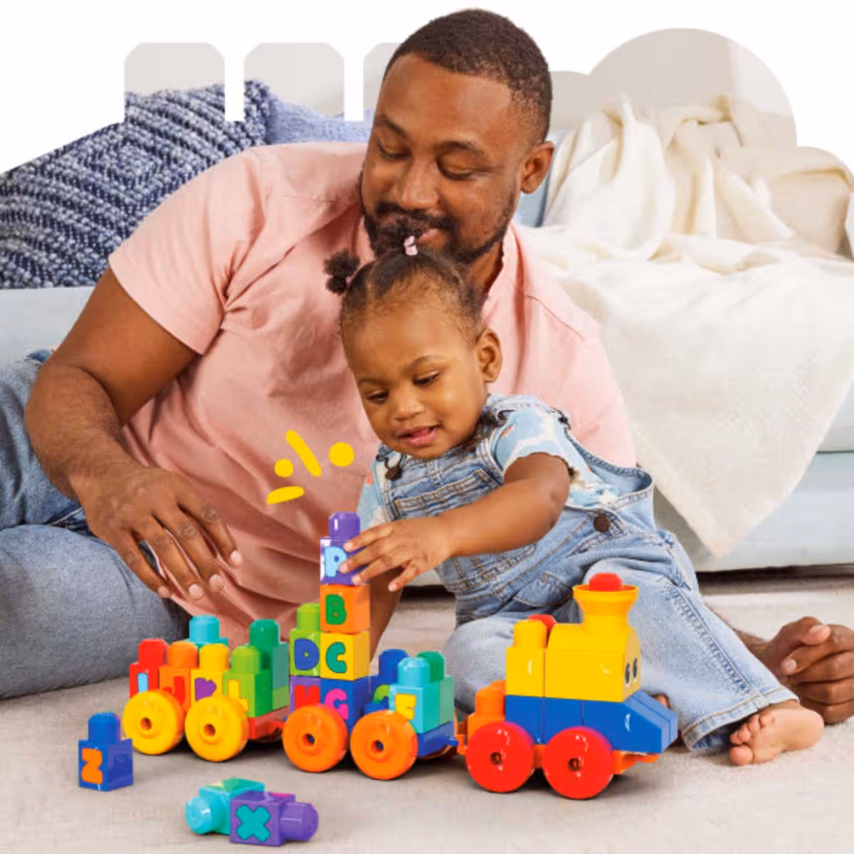 Mega Bloks ABC Musical Train Building Set Toddler, 0-2 Years