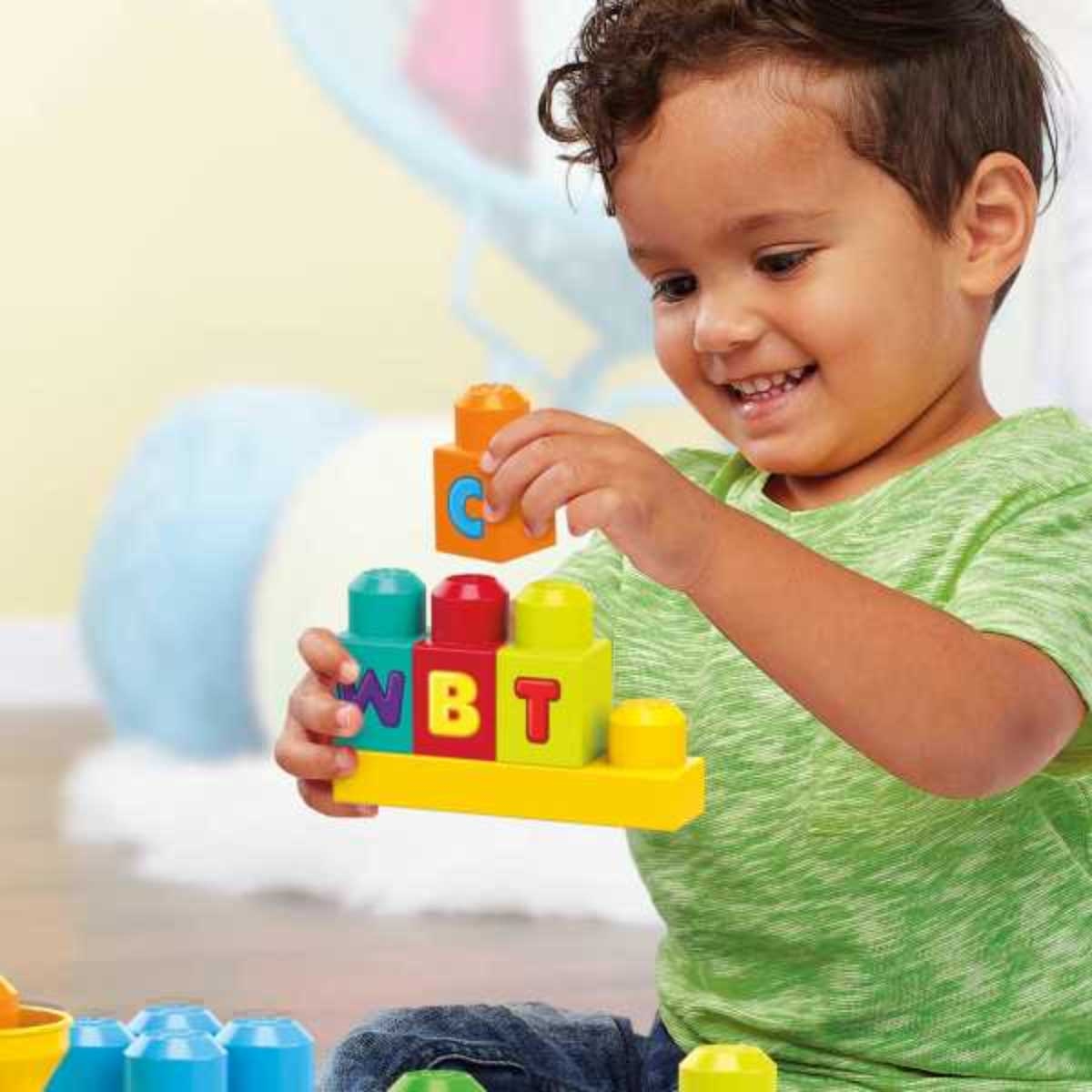 Mega Bloks ABC Musical Train Building Set Toddler, 0-2 Years
