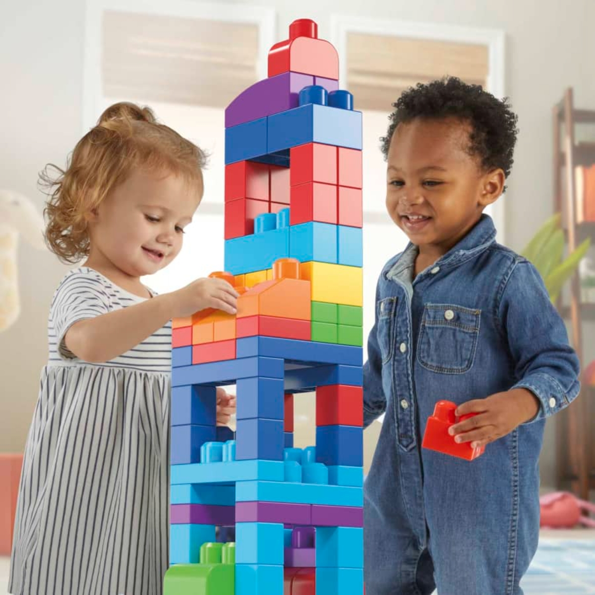 Mega Bloks Fisher-Price Blue Classic Big Building Block Set Toddler, 0-2 Years