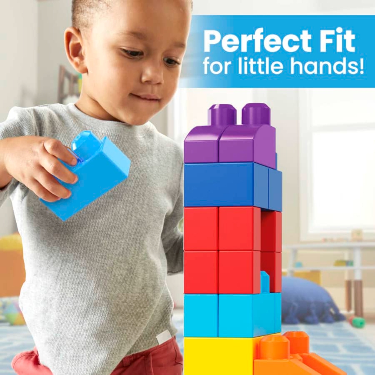 Mega Bloks Fisher-Price Blue Classic Big Building Block Set Toddler, 0-2 Years