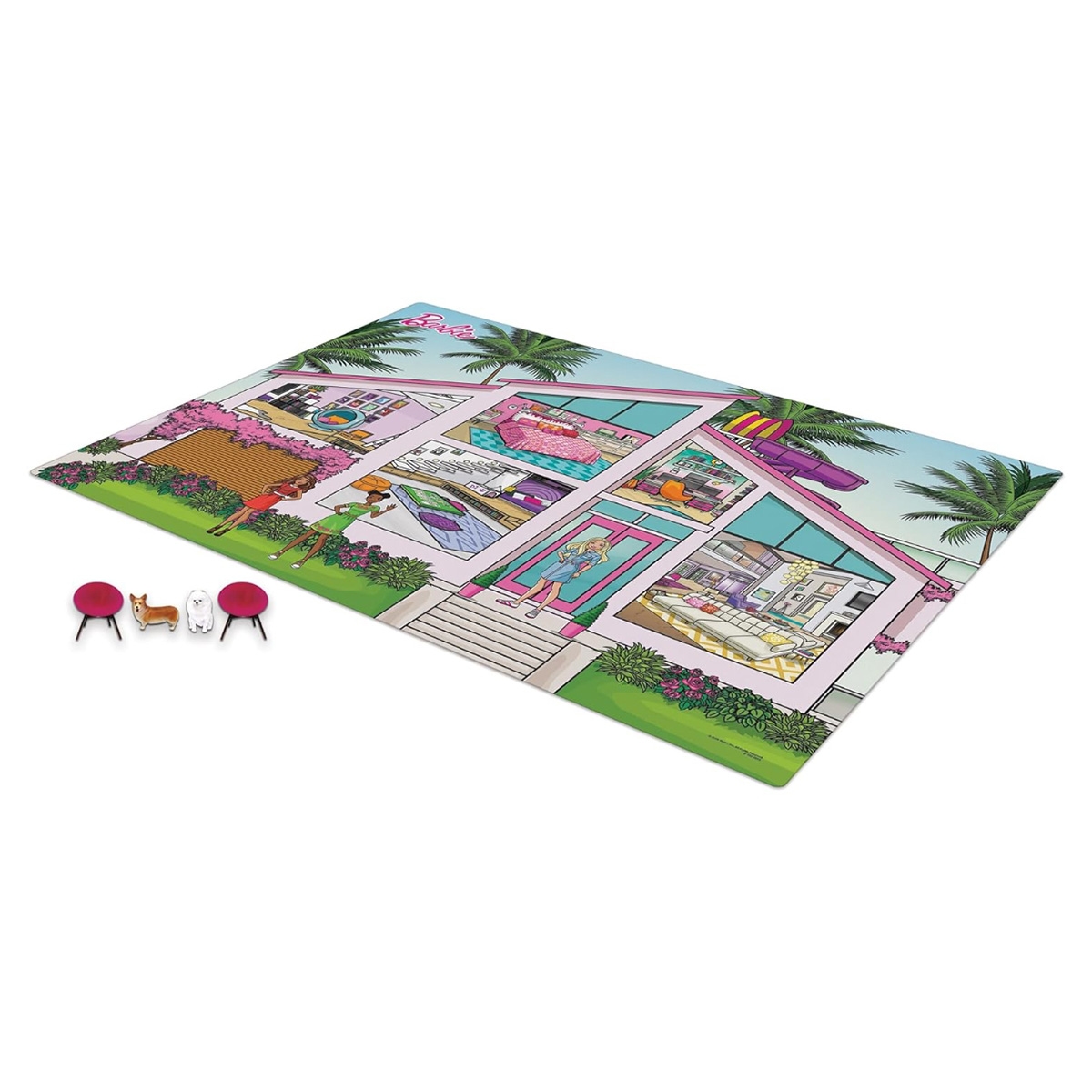 Mega Mat Barbie Dream House Jumbo Playmat with Chairs & Dogs Girls, 3-4 Years