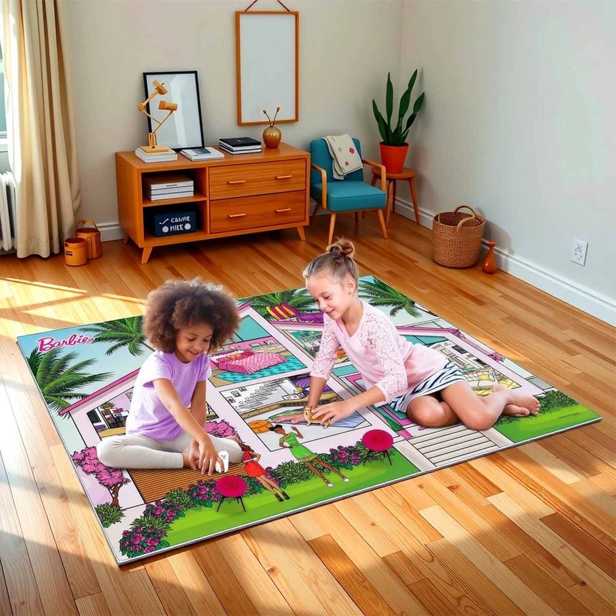 Mega Mat Barbie Dream House Jumbo Playmat with Chairs & Dogs Girls, 3-4 Years