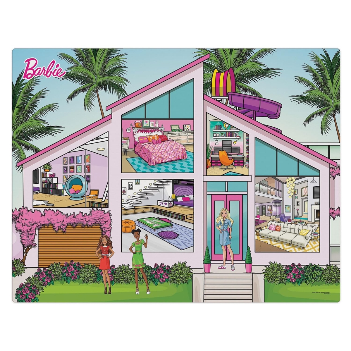 Mega Mat Barbie Dream House Jumbo Playmat with Chairs & Dogs Girls, 3-4 Years