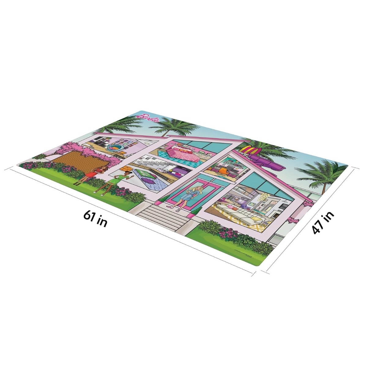 Mega Mat Barbie Dream House Jumbo Playmat with Chairs & Dogs Girls, 3-4 Years