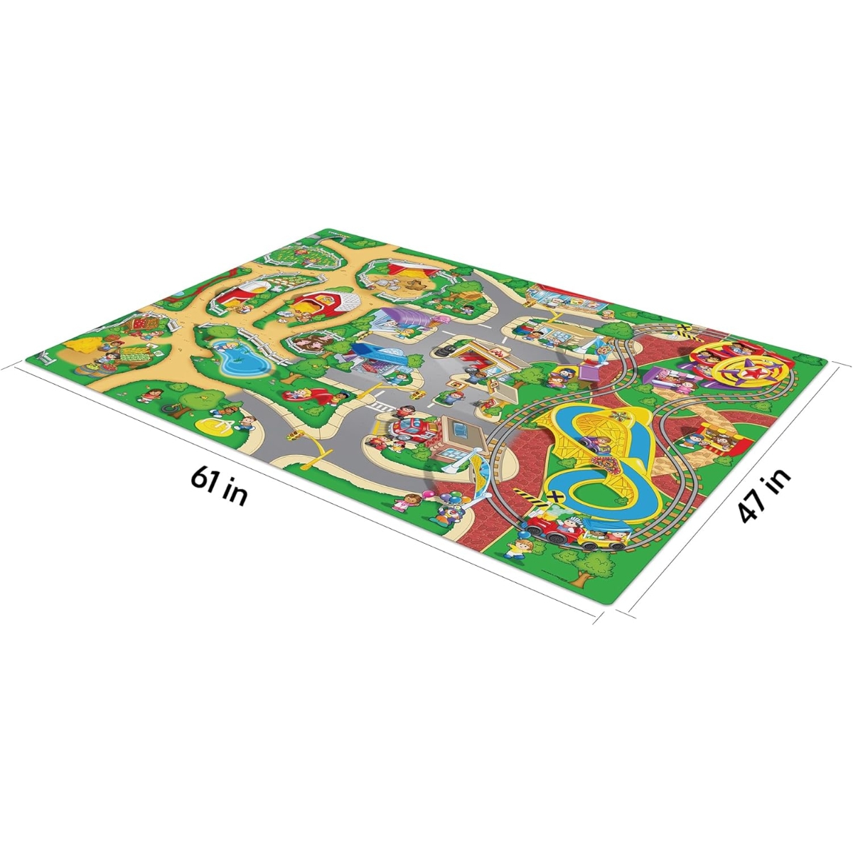 Mega Mat Little People Jumbo Playmat with 2 Vehicle Unisex, 3-4 Years