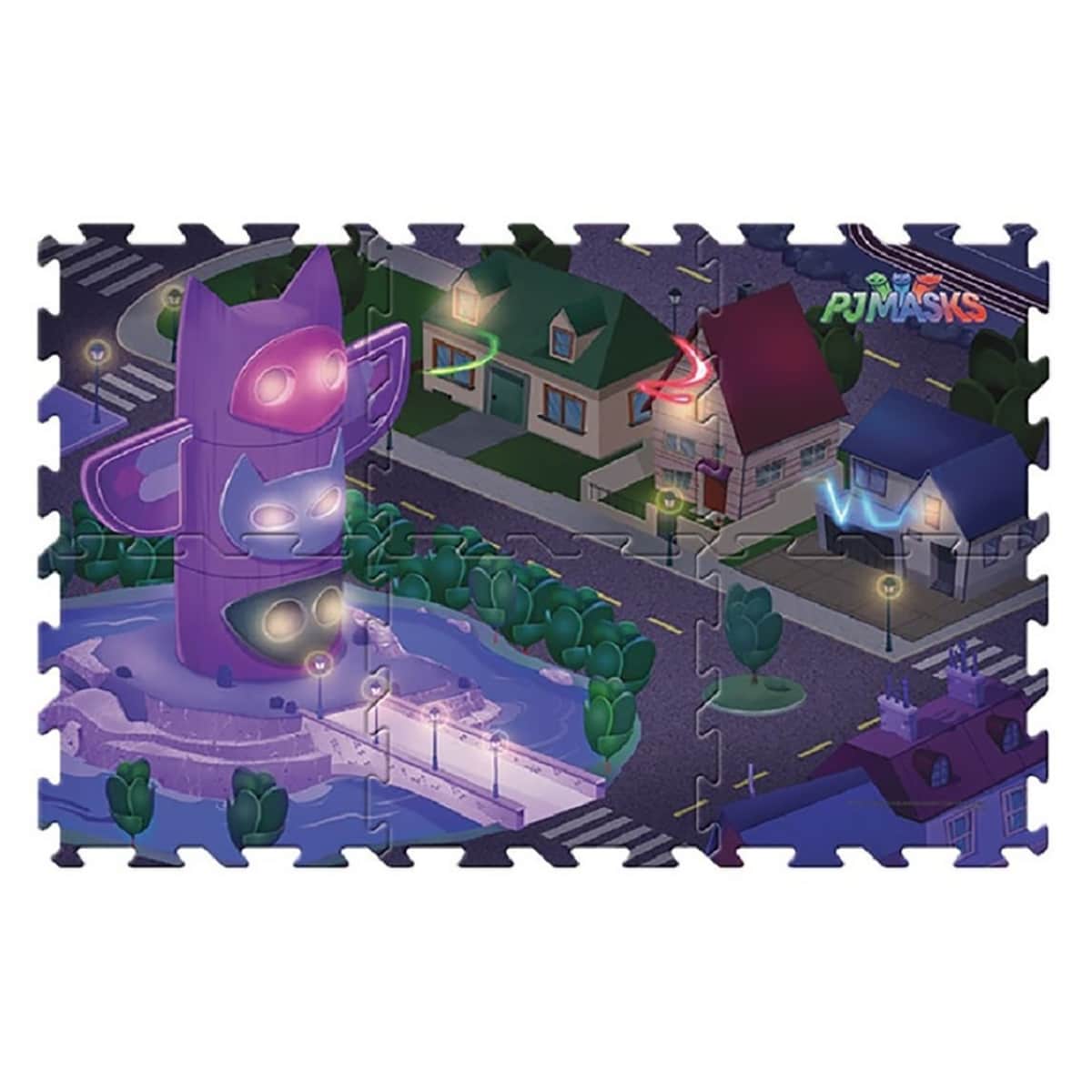 Mega Mat PJ Masks 6-Tiles Playmat with Vehicle Unisex, 3-4 Years