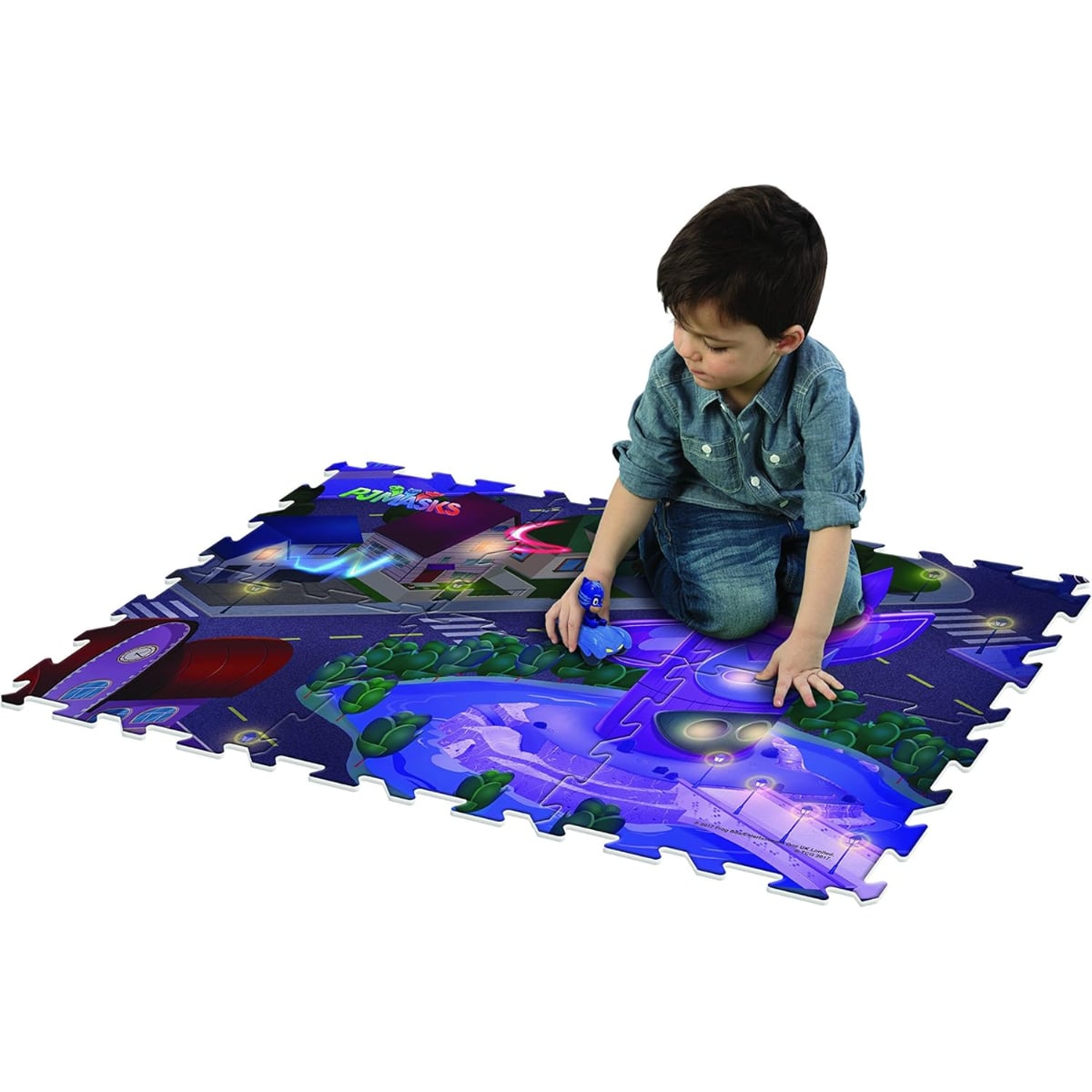 Mega Mat PJ Masks 6-Tiles Playmat with Vehicle Unisex, 3-4 Years