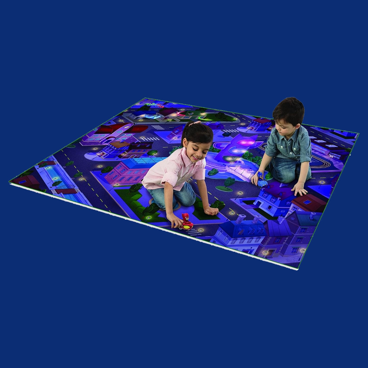 Mega Mat PJ Masks Jumbo Playmat with 2 Vehicle Unisex, 3-4 Years