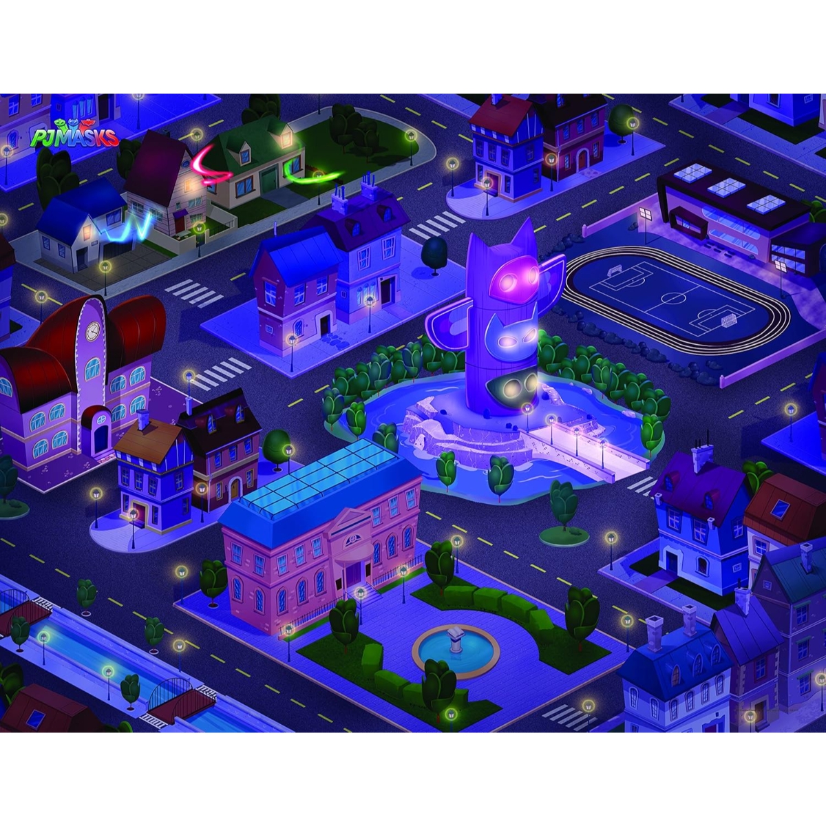 Mega Mat PJ Masks Jumbo Playmat with 2 Vehicle Unisex, 3-4 Years
