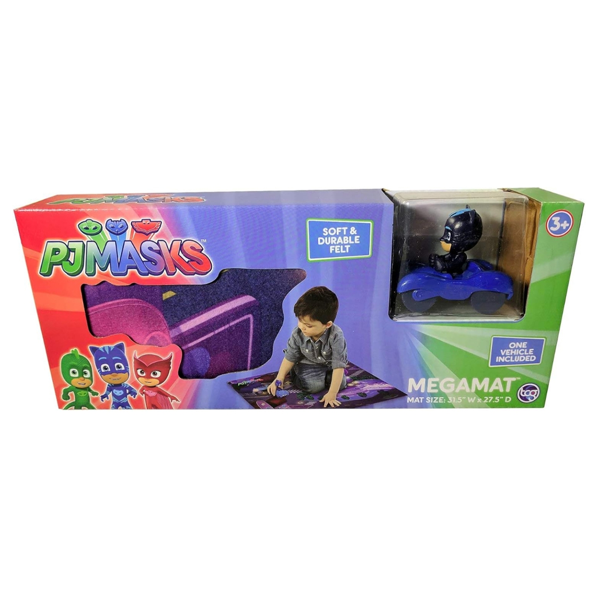 Mega Mat PJ Masks Playmat with Vehicle Unisex, 3-4 Years