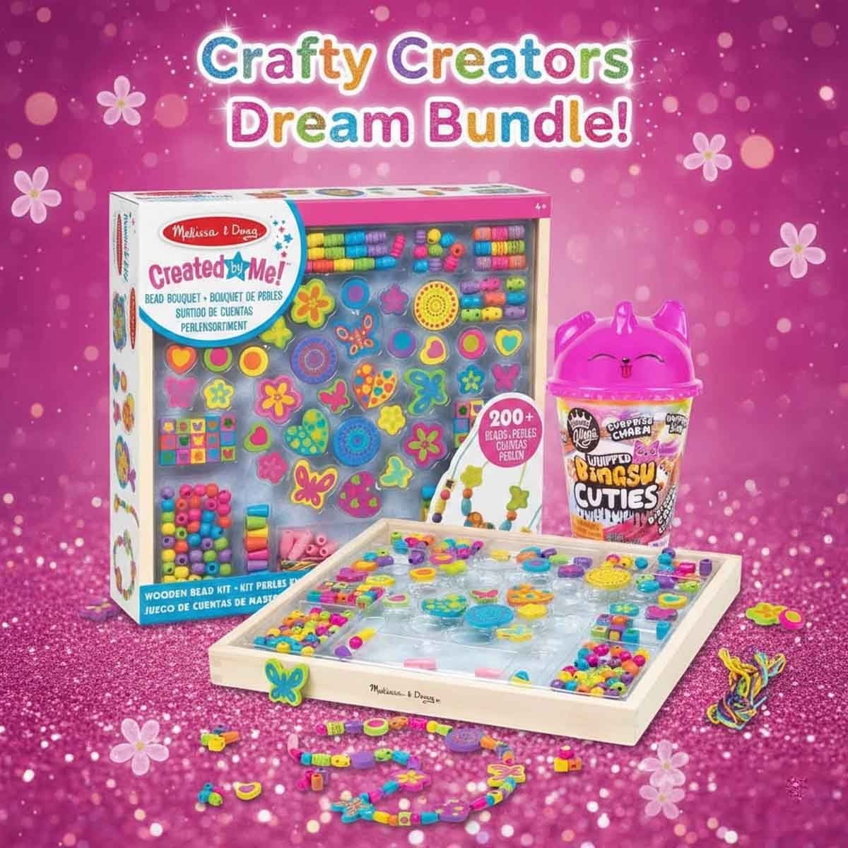 ميليسا آند دوغ مجموعة باقة الخرز مع طقم الحرف اليدوية MAC CTK وسلايم بينغسو كومباوند كينغز، للجنسين، 5-7 سنوات