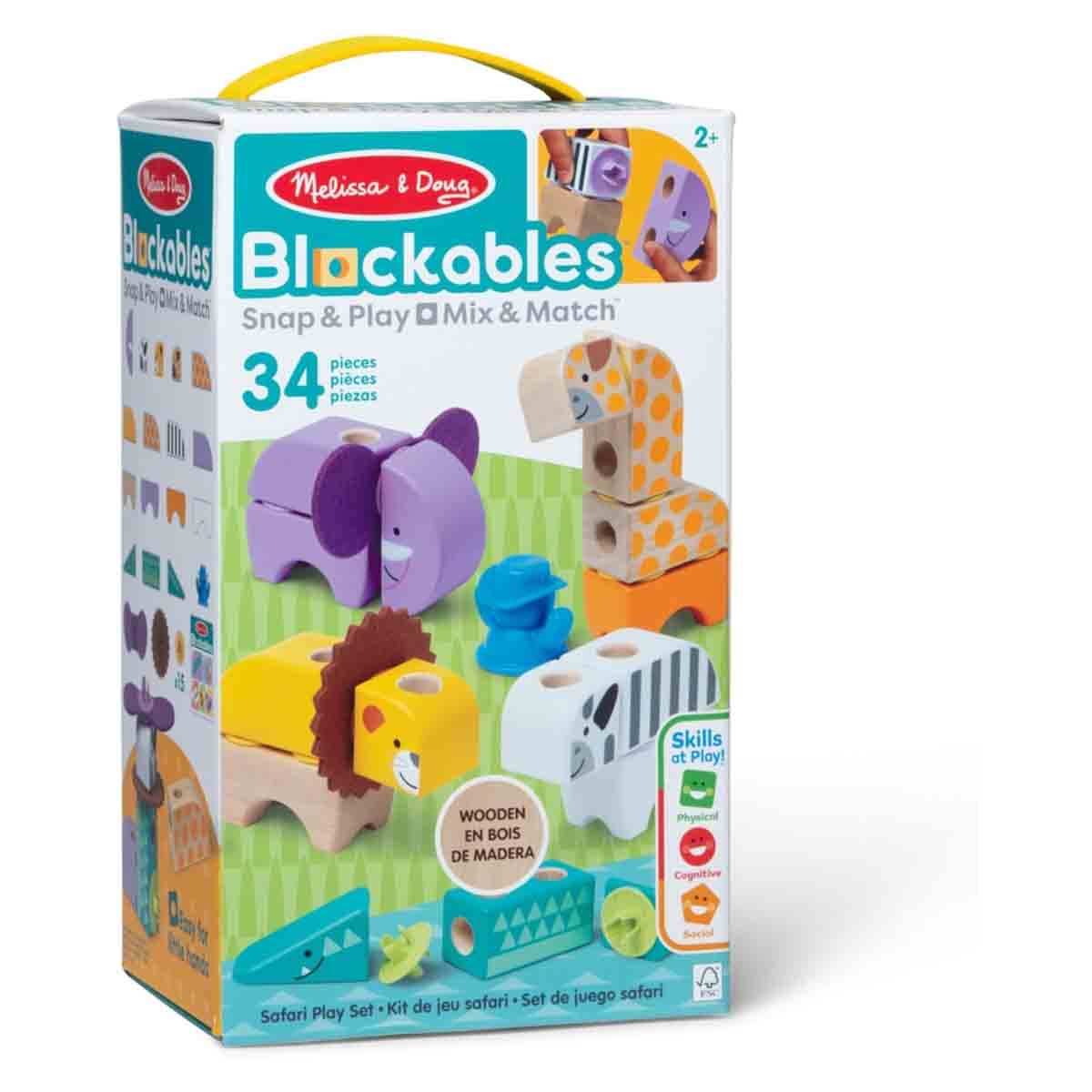 Melissa & Doug Blockables Safari Playset Unisex, 3-4 Years
