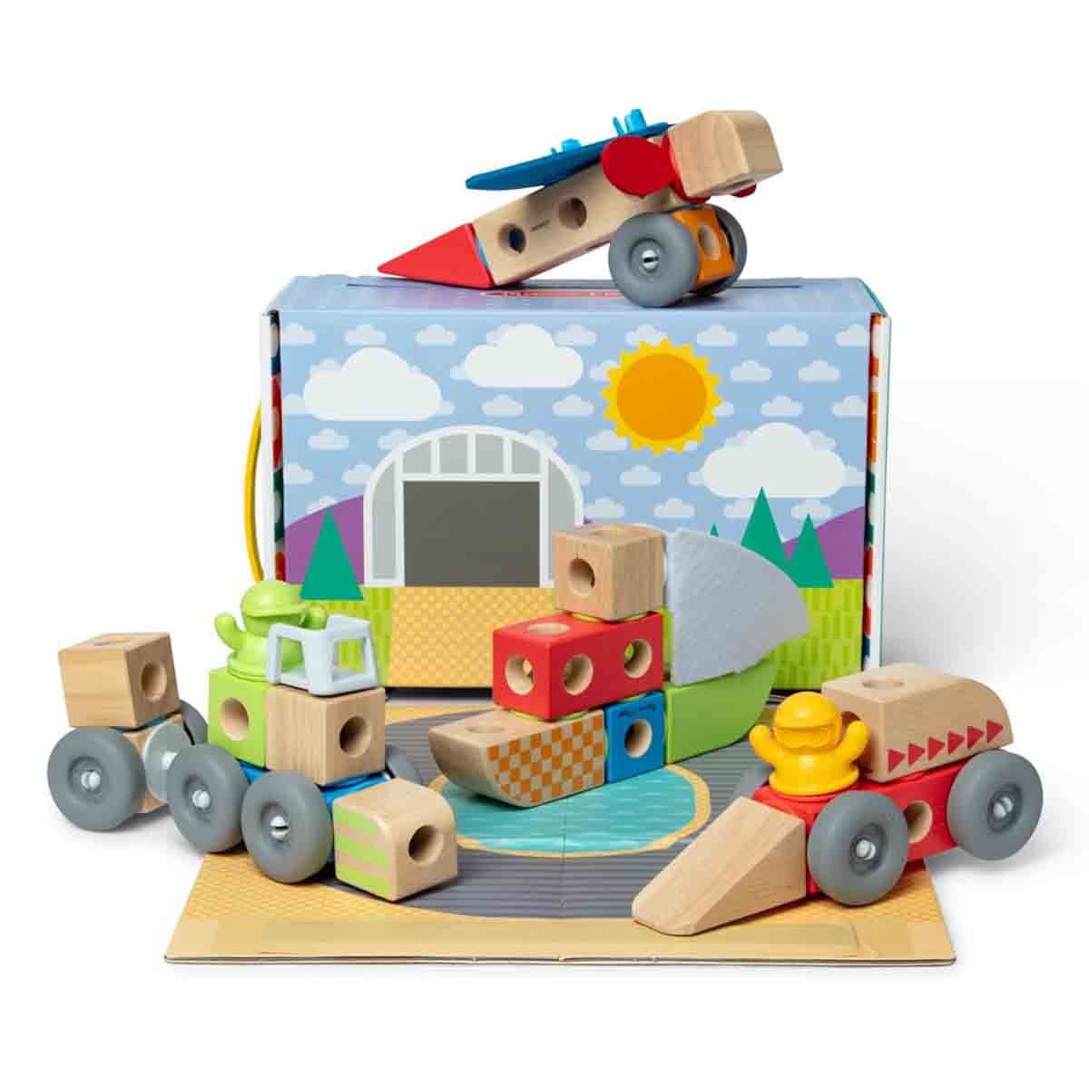 Melissa & Doug Blockables Vehicles Playset Unisex, 3-4 Years