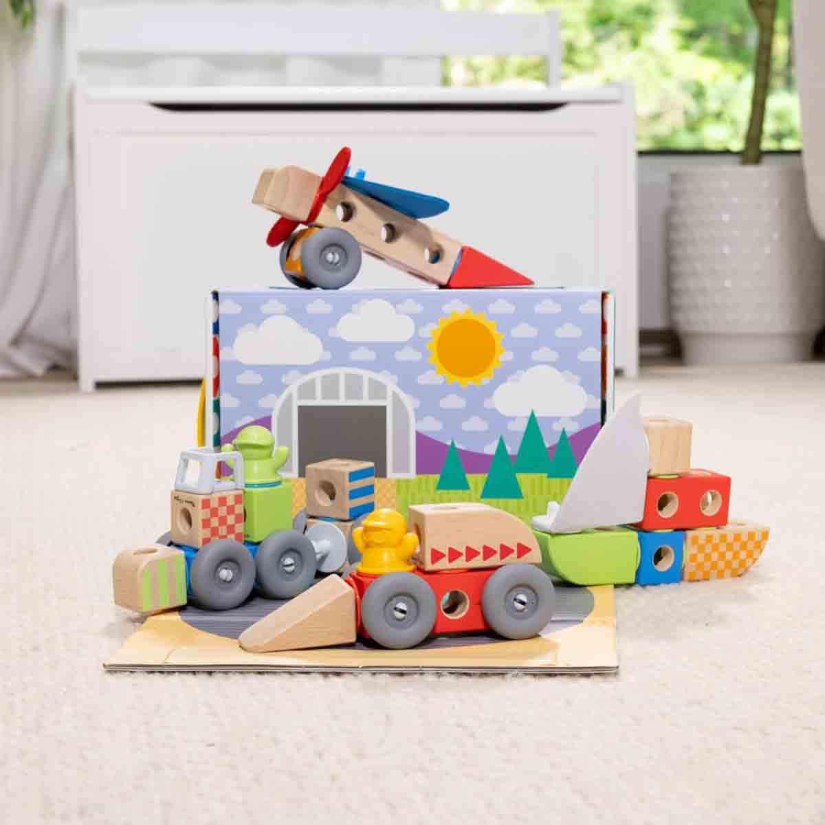 Melissa & Doug Blockables Vehicles Playset Unisex, 3-4 Years